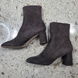 Ann Taylor Suede Ankle Booties in‎ Charcoal